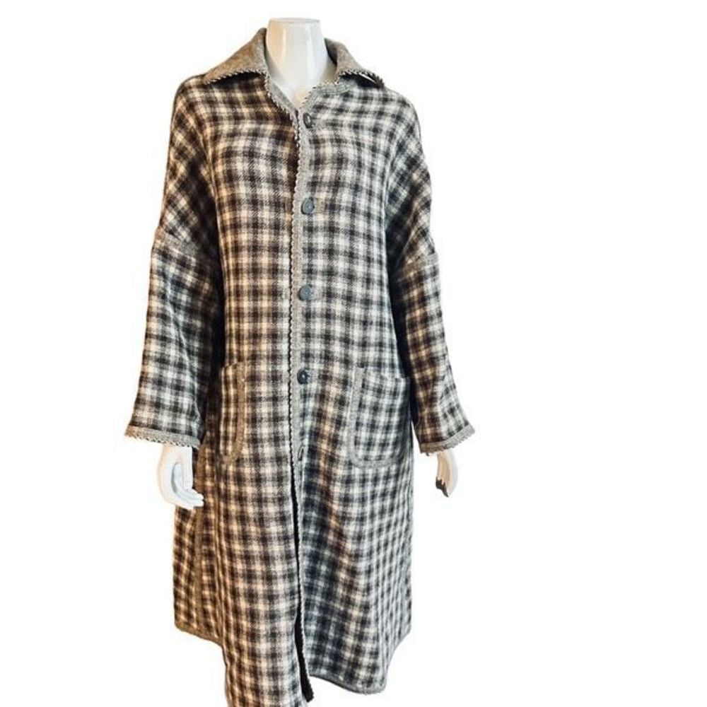 Vintage Anna Roose Jacobs Wool Reversible Coat Sz M